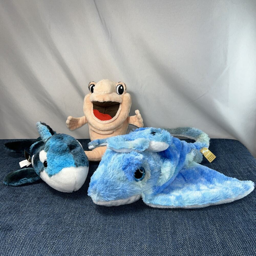 3 Marine Animal Plush Toys Blob Farley, Rayne & Ryder, Orca stuffed animals